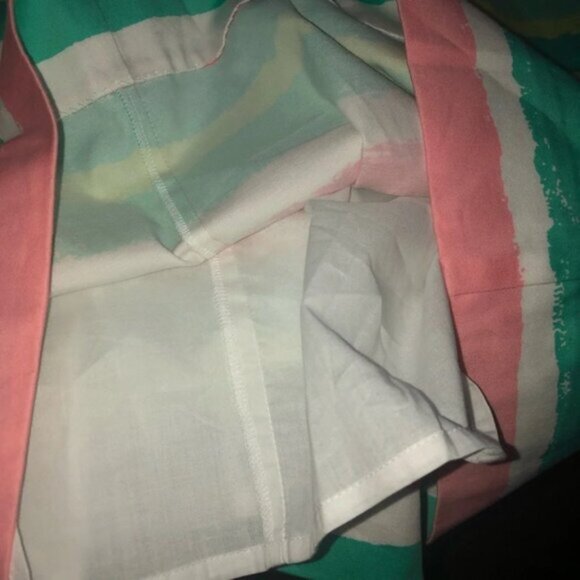 Vineyard Vines Strapless Dress 4 Stripes Pink Green White Back  Zipper Mini - Picture 15 of 16